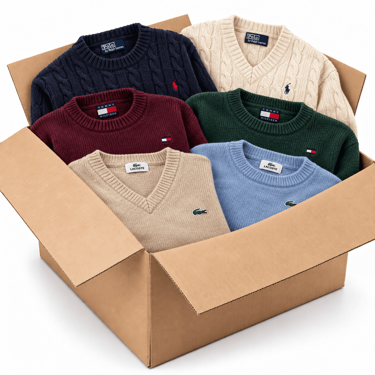 BOX MIX MAGLIONI RALPH LAUREN TOMMY HILFIGER E LACOSTE